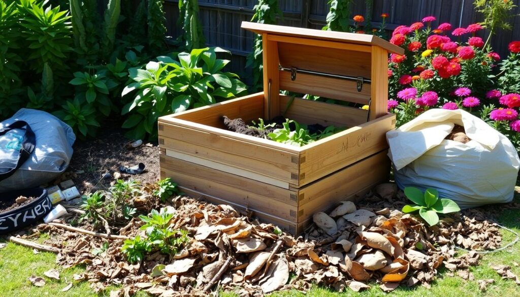 compost bin setup